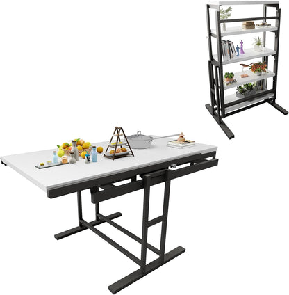 Extendable 5 Tier Shelf to Table