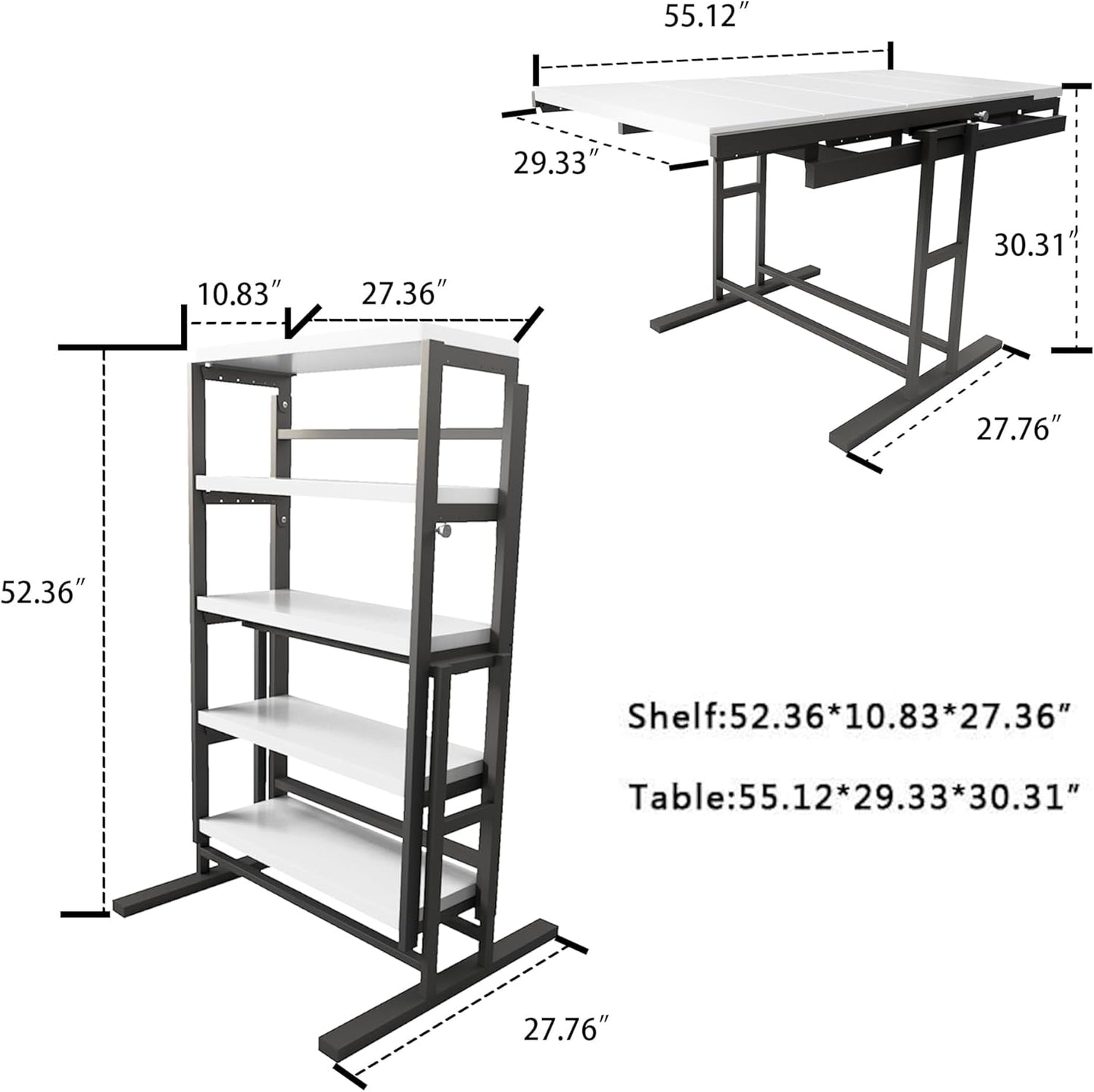 Extendable 5 Tier Shelf to Table