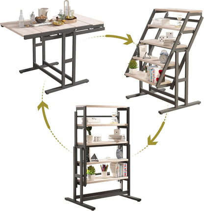 Extendable 5 Tier Shelf to Table