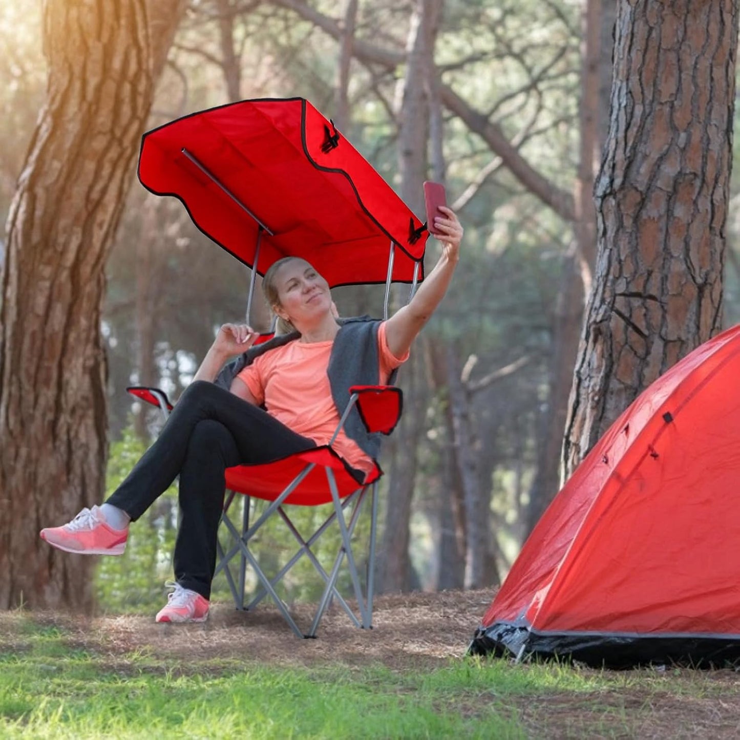 Foldable Camping Chair with Canopy