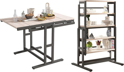 Extendable 5 Tier Shelf to Table