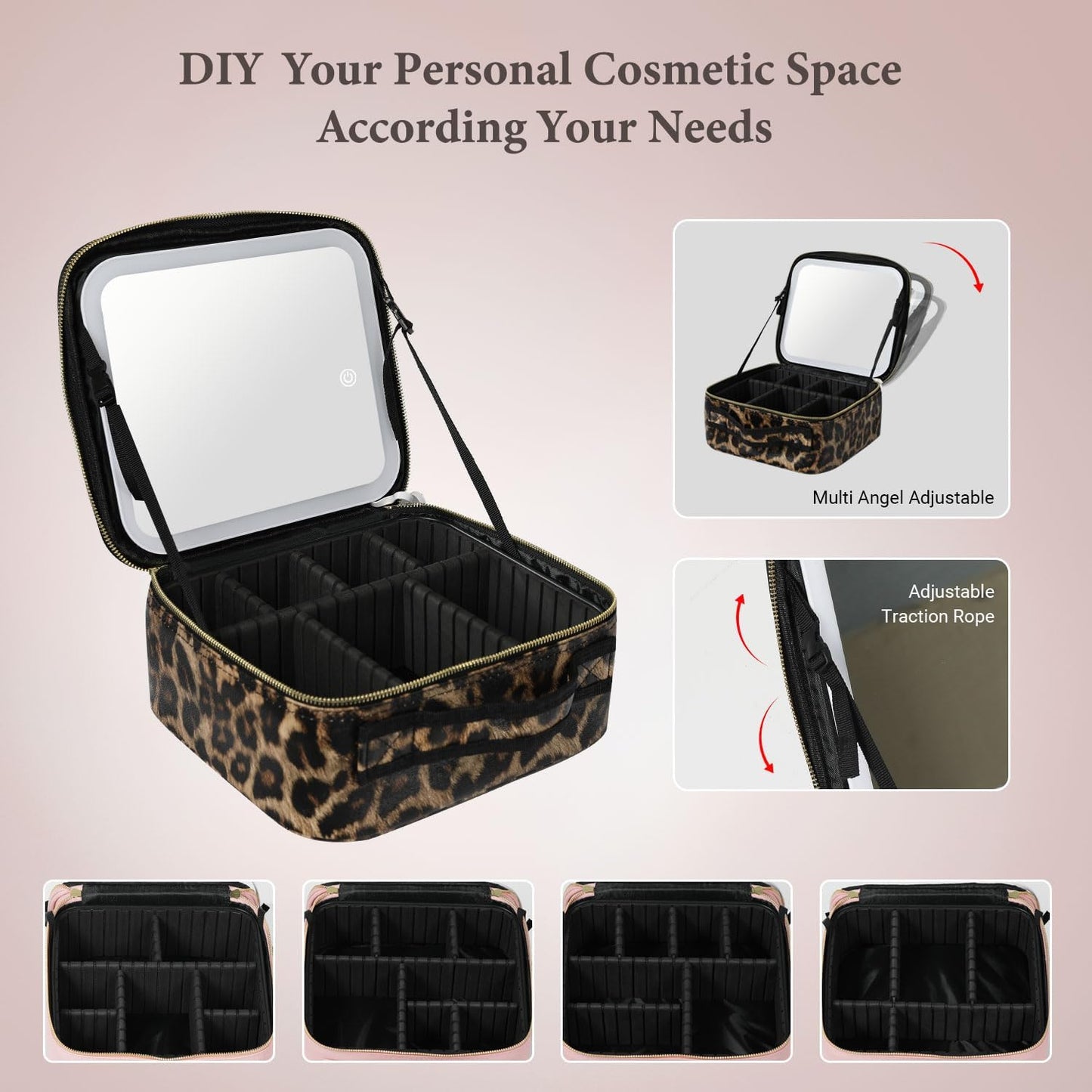 Travel Make-up Bag with LED Mirror