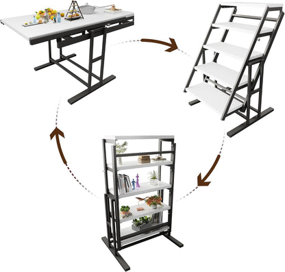 Extendable 5 Tier Shelf to Table