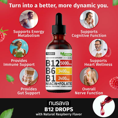 2 Pack Vitamin B12 Liquid Drop