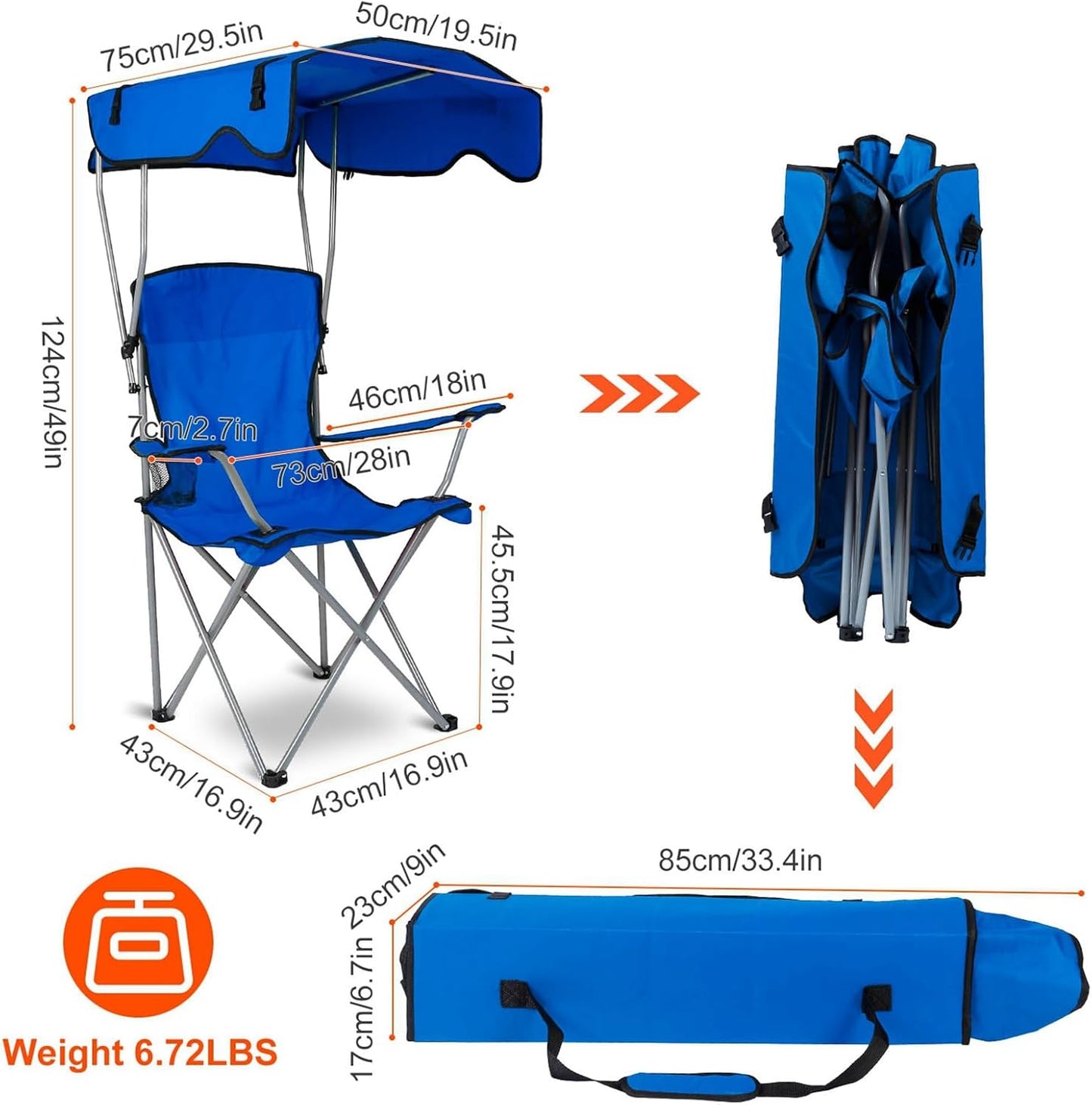 Foldable Camping Chair with Canopy