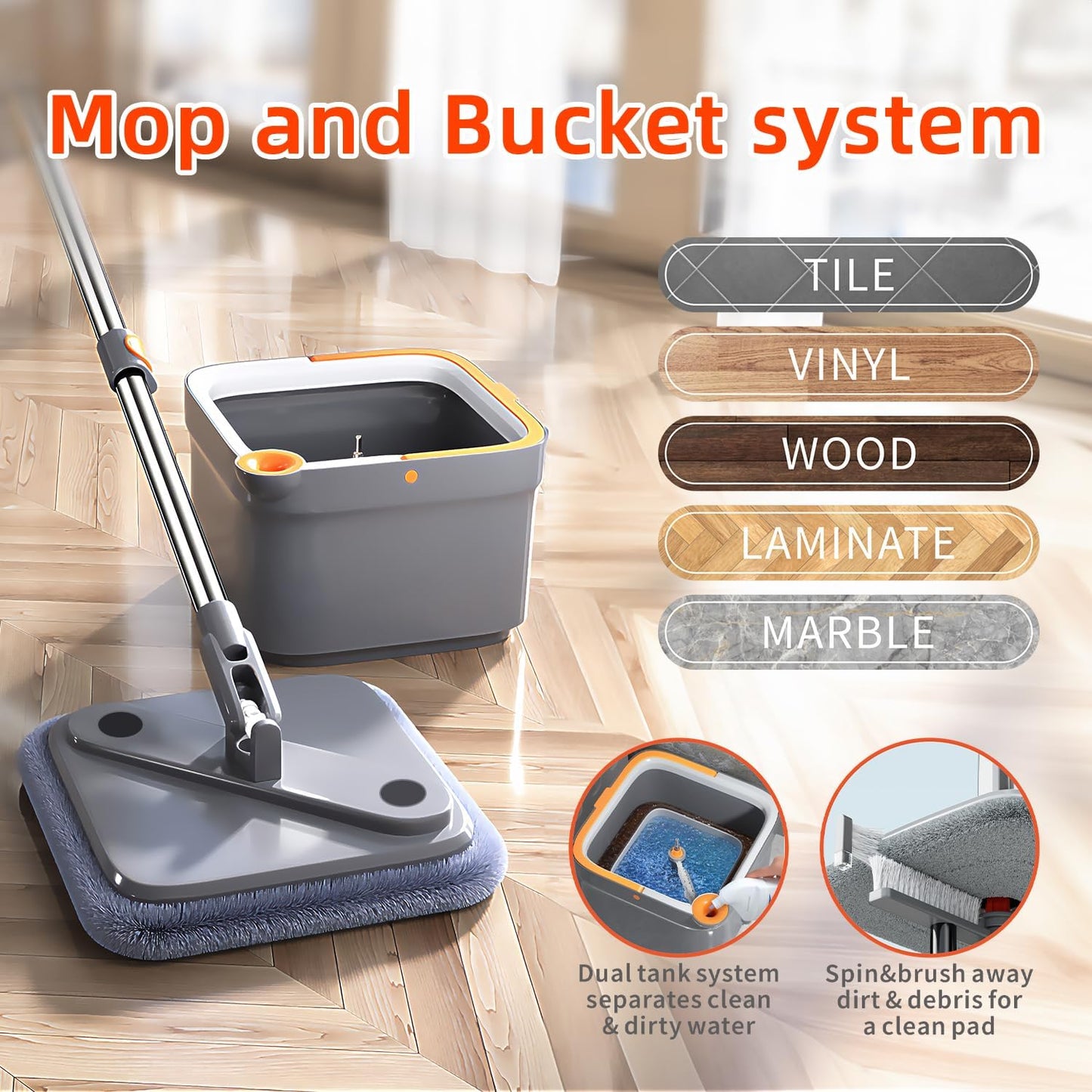 Spin Mop and Bucket Set