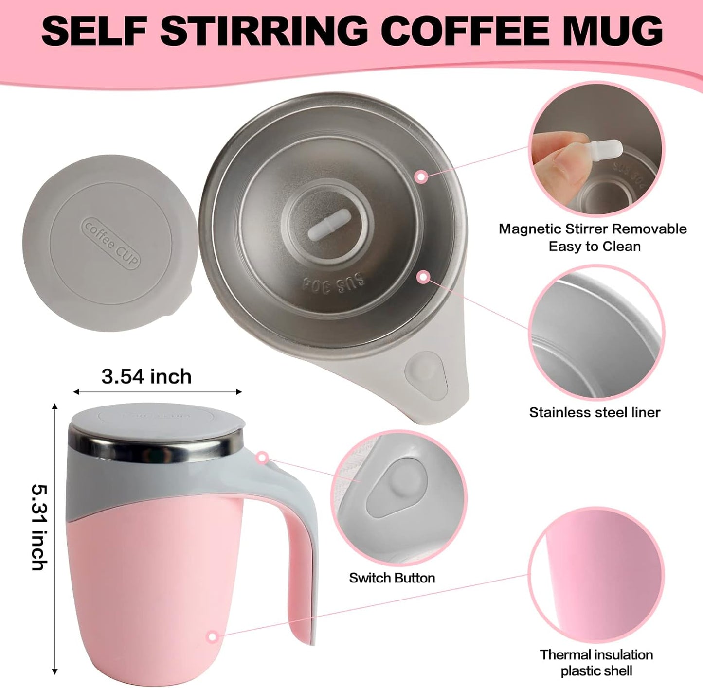 Automatic Magnetic Stirring Coffee Mug