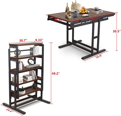 Extendable 5 Tier Shelf to Table