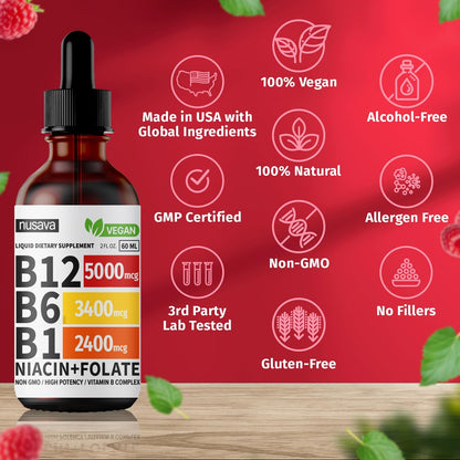 2 Pack Vitamin B12 Liquid Drop