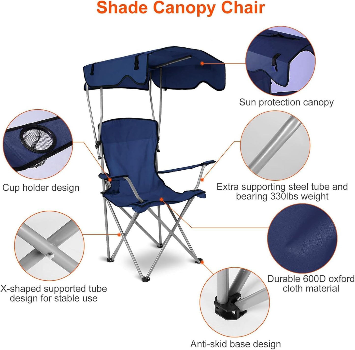 Foldable Camping Chair with Canopy