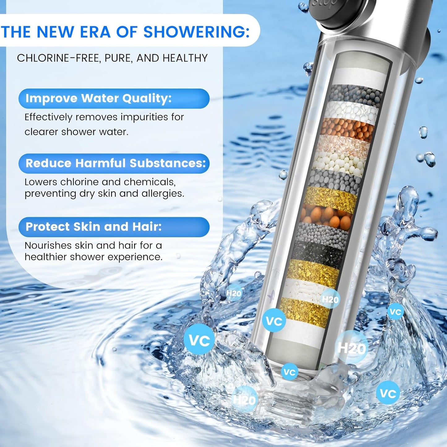 Filtered Shower Head with Handheld