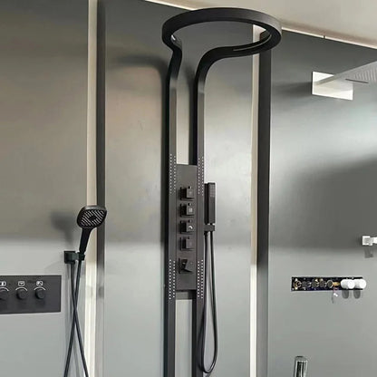 Black Multifunction Rainfall Shower