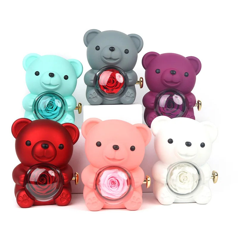 Eternal Rose Teddy Bear Gifts Box