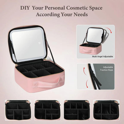 Travel Make-up Bag with LED Mirror