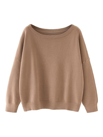 Women's Chic Plain Neck Long Sleeve