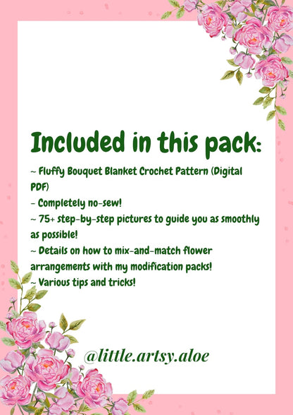 Fluffy Bouquet Blanket™ Crochet Pattern